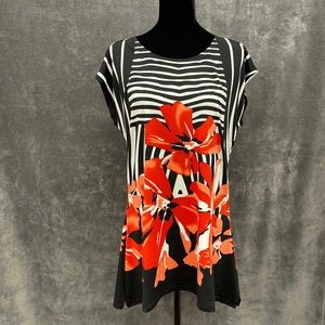Vintage Concept bold striped & floral long top
